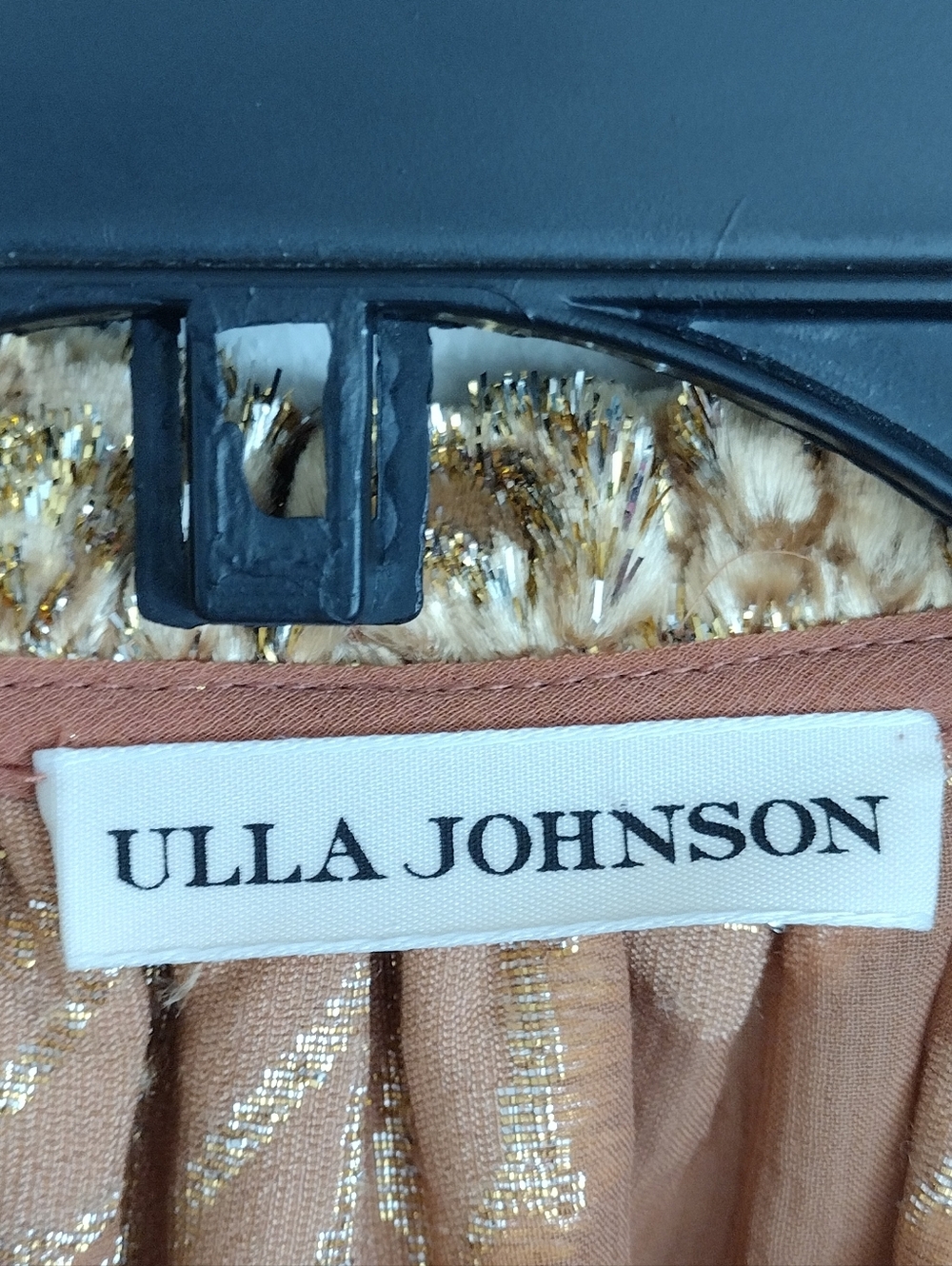 Ulla Johnson Camilla Velvet Devore Rose Gold Metallic Floral Burnout Top Size 4 - Picture 10 of 16